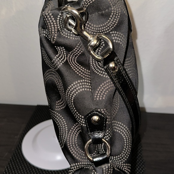 COACH Ashley Dotted Op Art Carryall Shoulder Bag in Black Canvas #F20049 - Picture 3 of 8